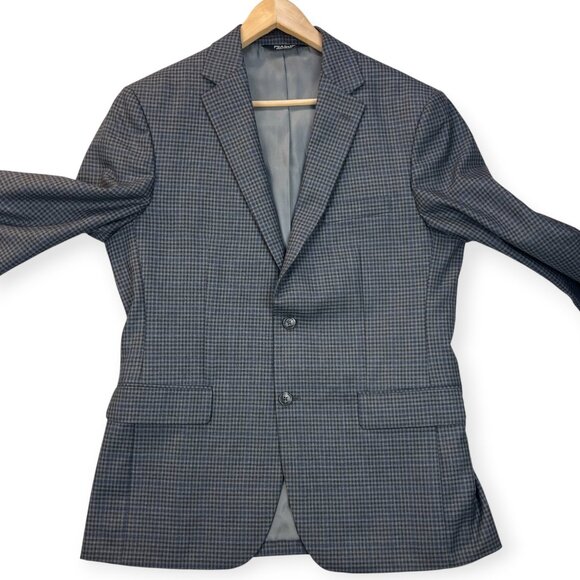 JoS. A. Bank Mens Blazer 1905 Micro Check Blue Gray Wool Traditional Fit Sz 40R - Picture 4 of 15